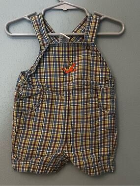Vintage Gymboree Plaid Short Overalls